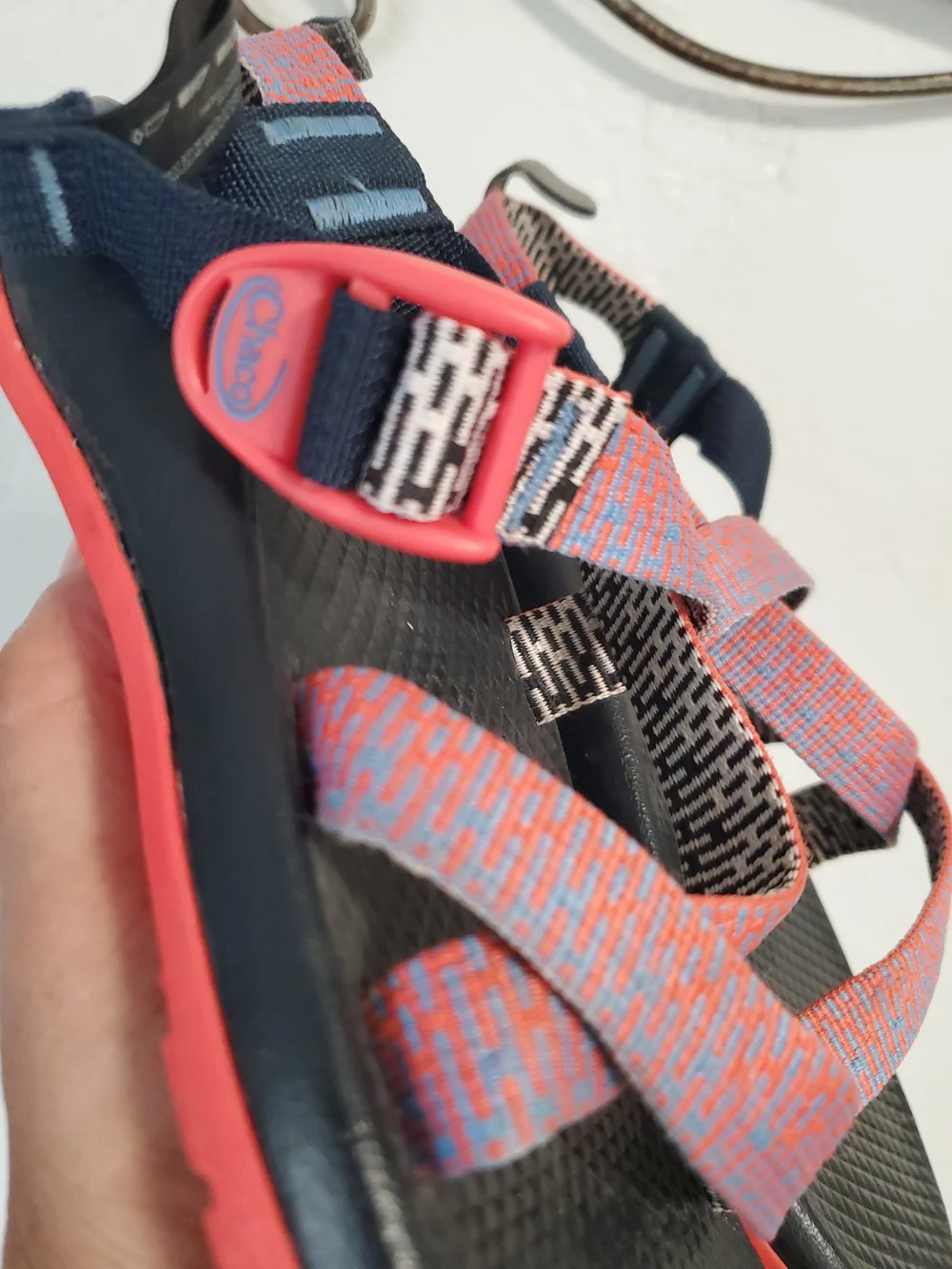 Chaco Kids Coral Pink & Blue Strap Sandals